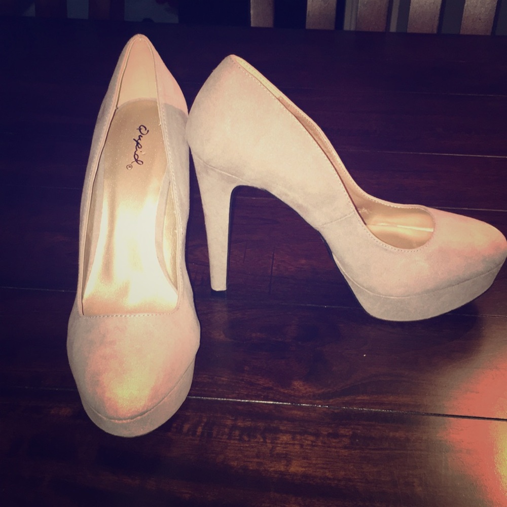 Rue21 Nude Faux Suede Heels